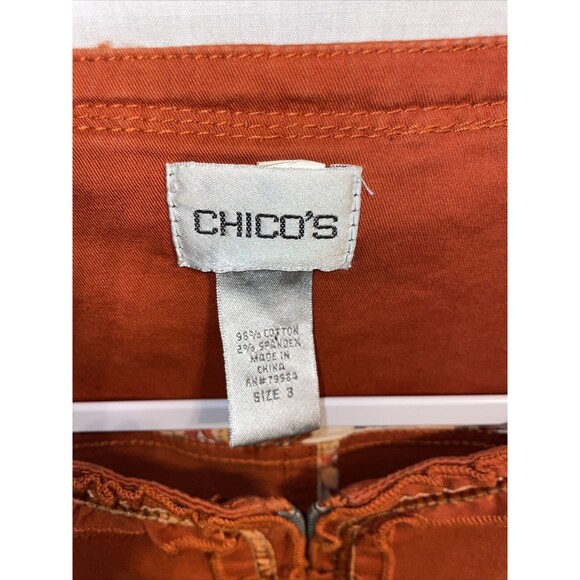 Chico’s Fashion Shacket Women’s Size 3 U.S. XL Orange Full Zip Long Sleeve - Picture 2 of 12